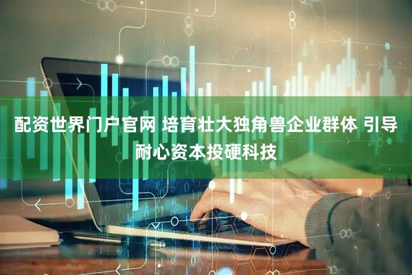 配资世界门户官网 培育壮大独角兽企业群体 引导耐心资本投硬科技